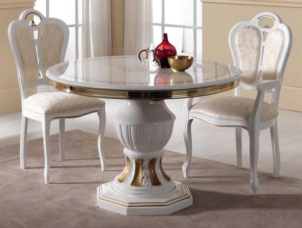 Product photograph of Betty White Italian Extending Round Dining Set With 2 Giglio Chair from Choice Furniture Superstore.